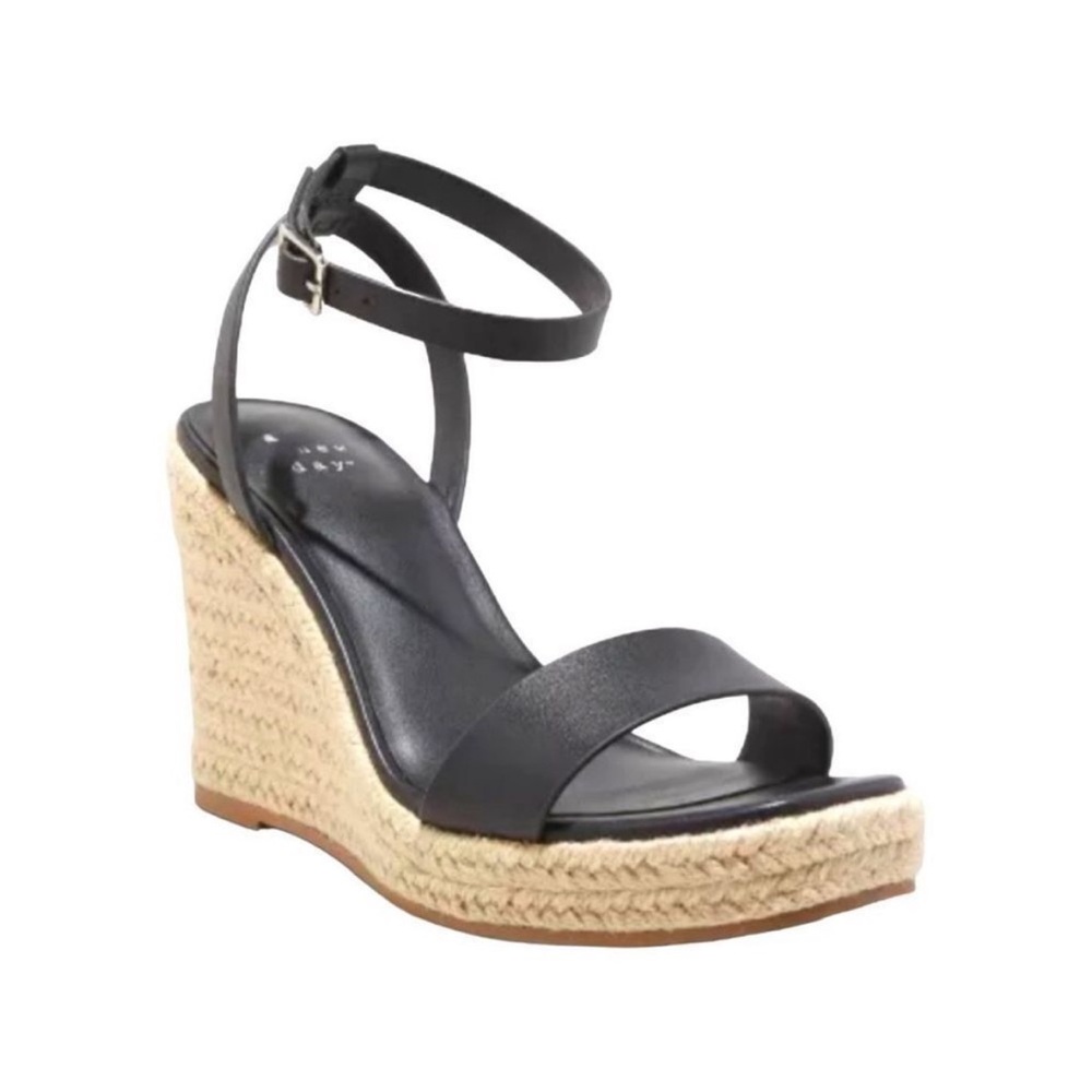 A New Day Espadrilles Wedge Tina Sandal Black